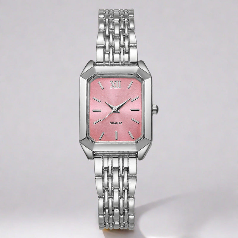 The Lady Is Just Wearing A Square Quartz Watch