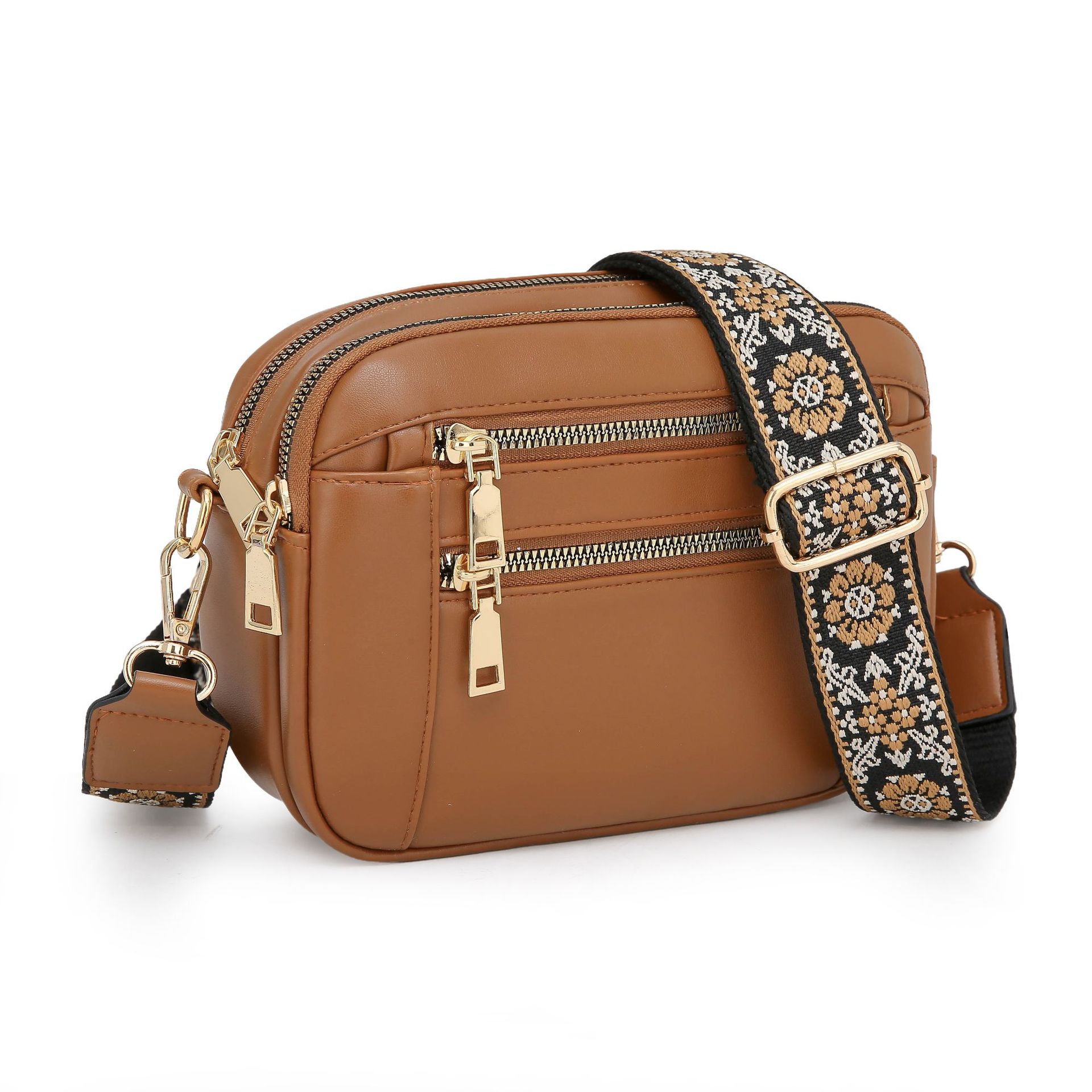 Ladies' Small Square Bag Two-tone Leather Crossbody Bag Large-capacity PU Crossbody Wallet Multi-functional For Women's Bag