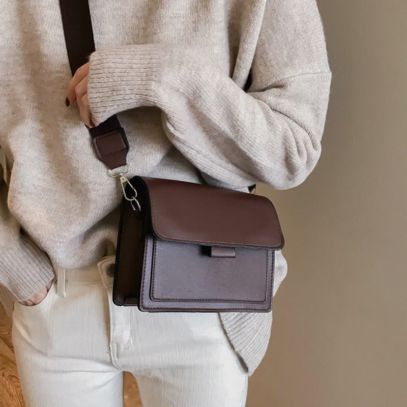 Wide Shoulder Strap Small Square Bag Retro Single Shoulder Messenger